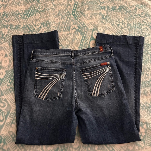 7 For All Mankind Dark Blue Boot Cut Jeans
